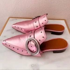 Coach Shoes Coach Nikka Pink Slide Metallic Mule 5 2 Poshmark